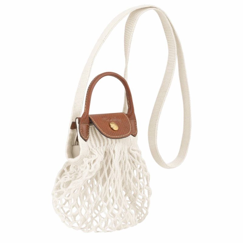 Women Mini Bags Longchamp Ecru Le Pliage Filet Xs Mesh Bag Ecru - Canvas - Image 3