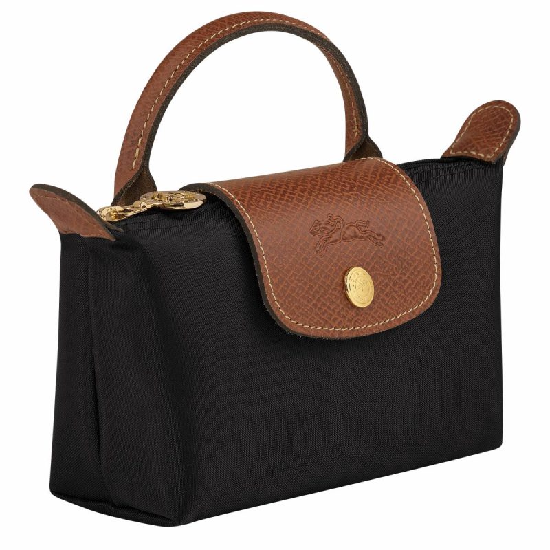 Women Pouches & Cases Le Pliage Original Pouch With Handle Black - Recycled Canvas Longchamp Black - Image 2