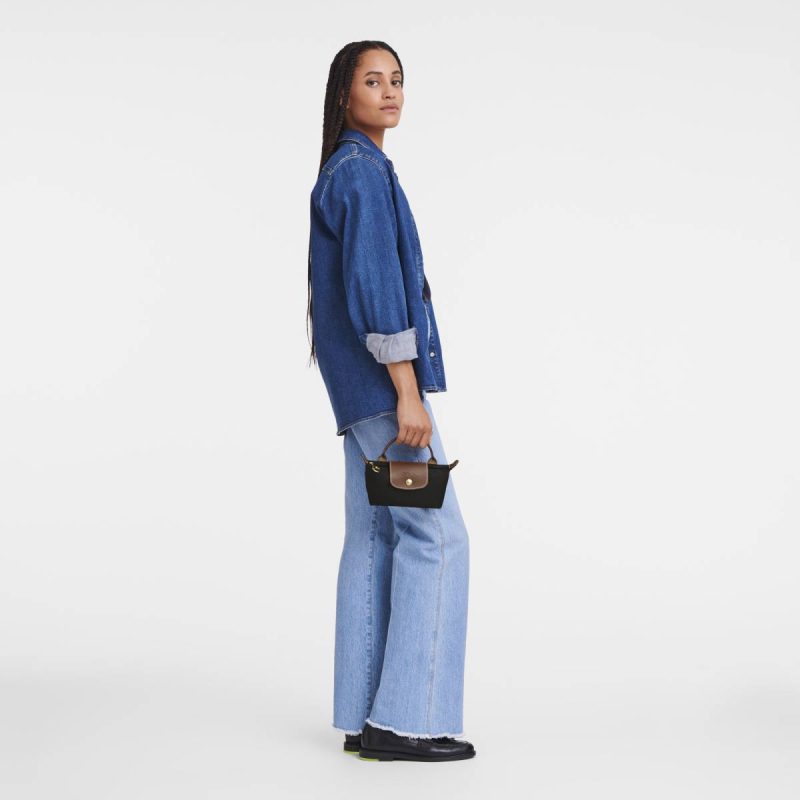 Women Pouches & Cases Le Pliage Original Pouch With Handle Black - Recycled Canvas Longchamp Black