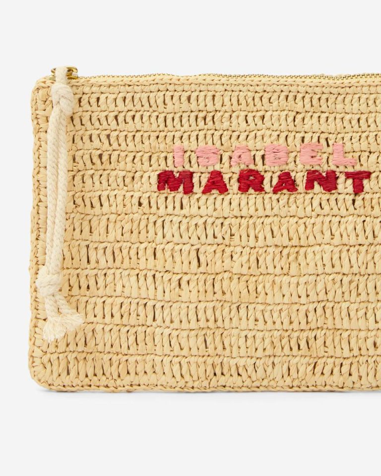 Women Praia Clutch Clutches & Small Leather Goods Natural/Pink Isabel Marant - Image 5