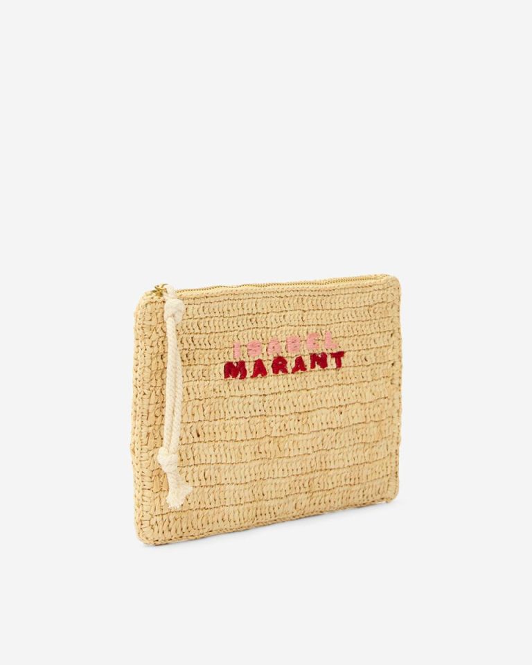 Women Praia Clutch Clutches & Small Leather Goods Natural/Pink Isabel Marant