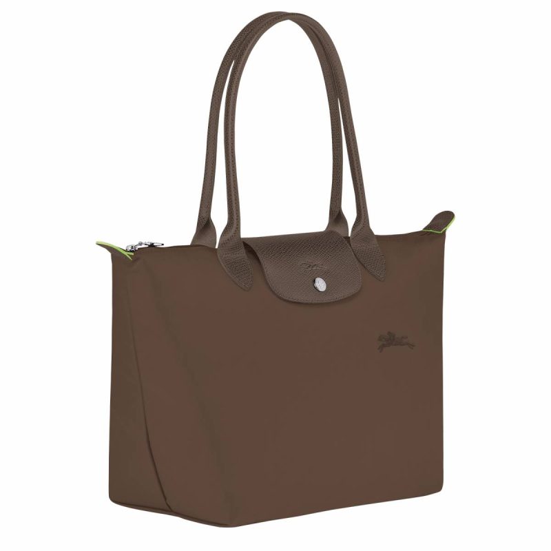 Women Shoulder Bags Longchamp Le Pliage Green M Tote Bag Terra - Recycled Canvas Terra