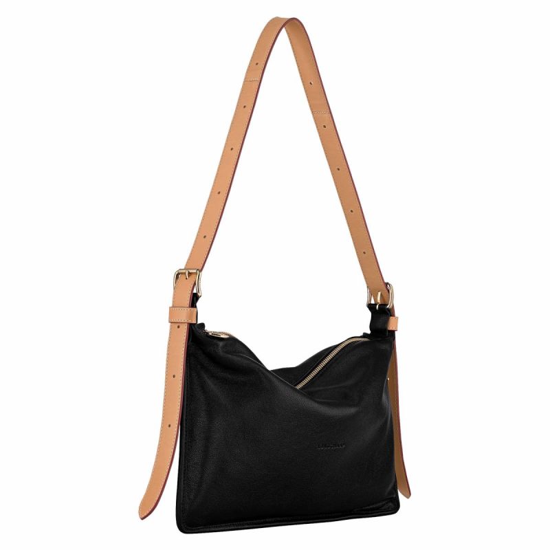 Women Smoothie M Crossbody Bag Black - Leather Longchamp Black Leather Bags - Image 3