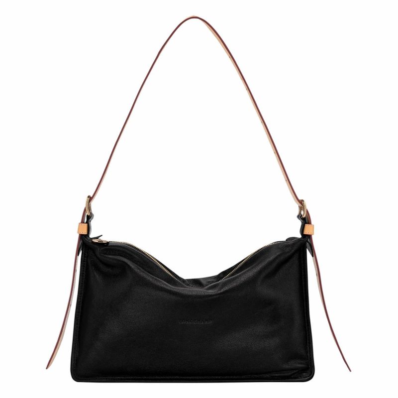 Women Smoothie M Crossbody Bag Black - Leather Longchamp Black Leather Bags