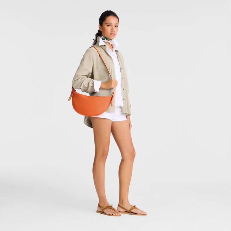 Women Smoothie M Crossbody Bag Orange - Leather Longchamp Leather Bags Orange - Image 2