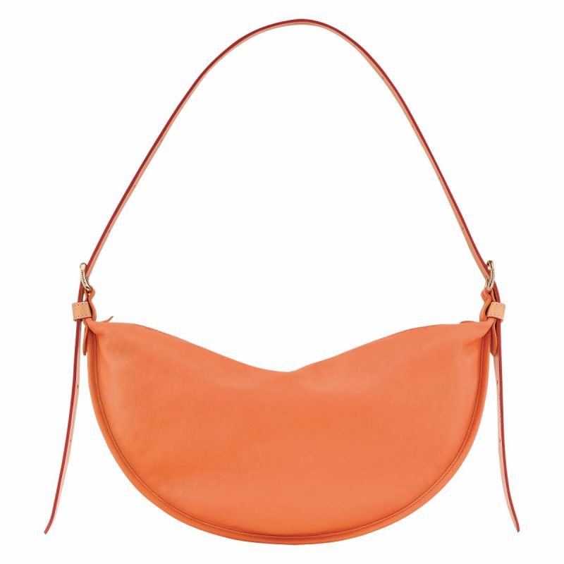 Women Smoothie M Crossbody Bag Orange - Leather Longchamp Leather Bags Orange - Image 4
