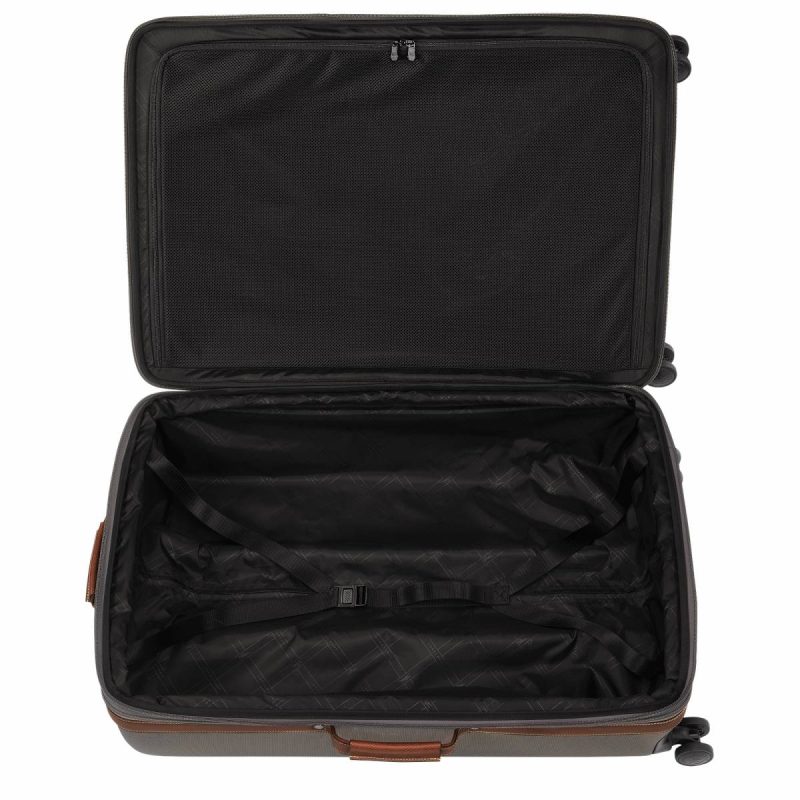 Women Suitcases Brown Boxford Xl Suitcase Brown - Recycled Canvas Longchamp - Image 4