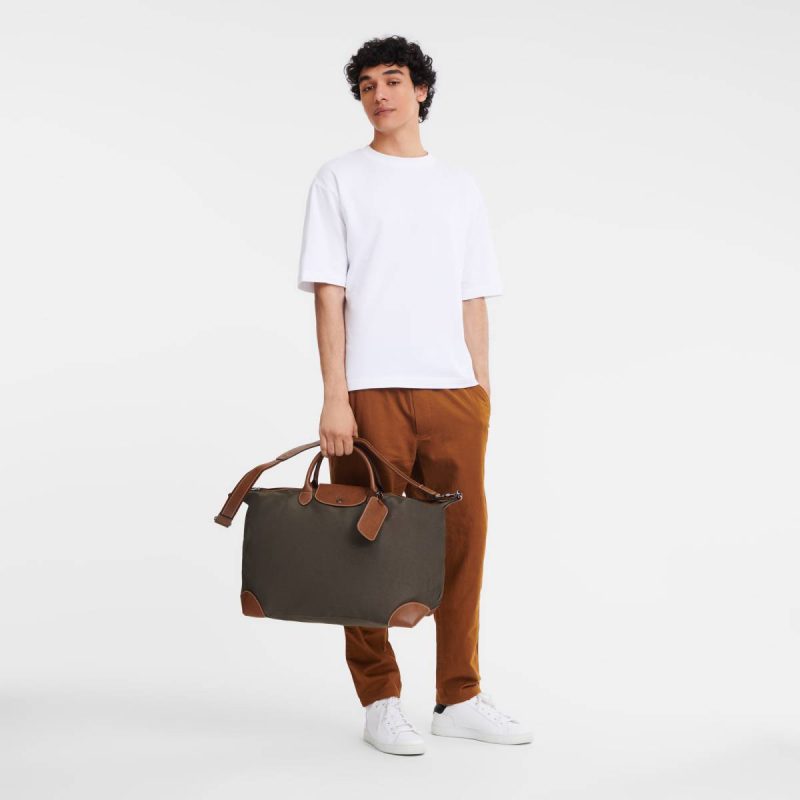 Women Travel Bags Boxford L Travel Bag Brown - Recycled Canvas Longchamp Brown