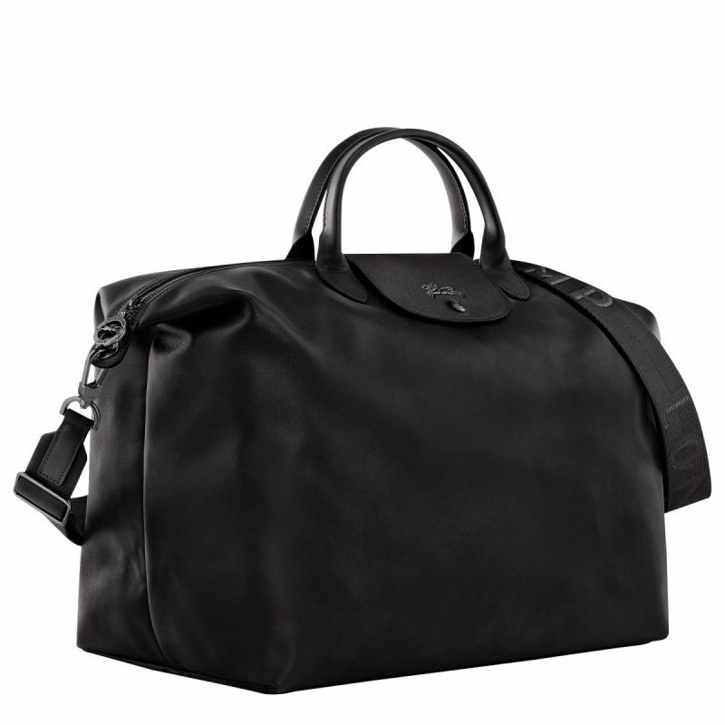 Women Travel Bags Longchamp Black Le Pliage Xtra L Travel Bag Black - Leather - Image 3