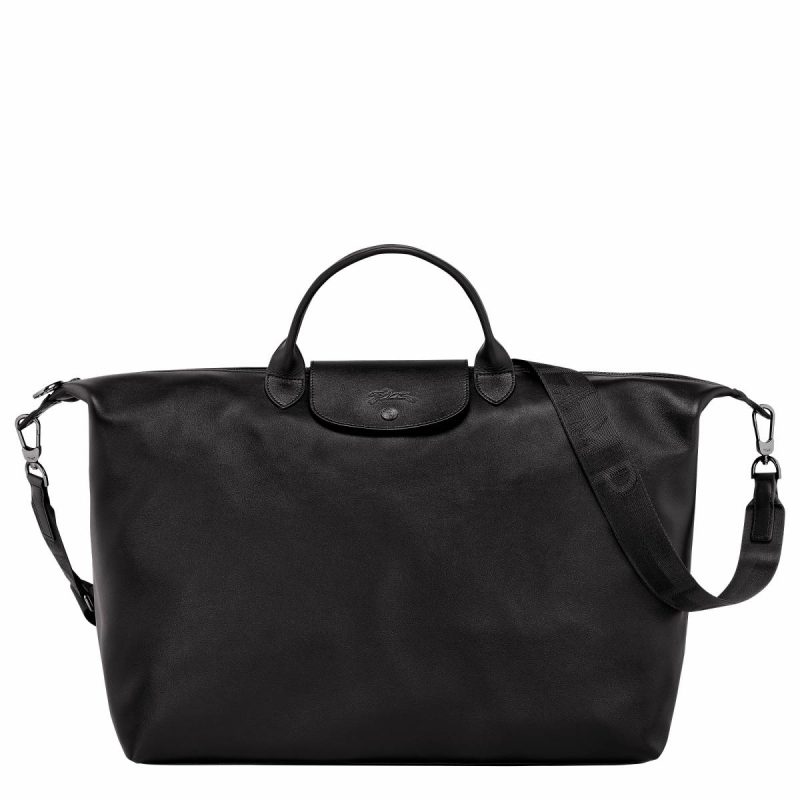 Women Travel Bags Longchamp Black Le Pliage Xtra L Travel Bag Black - Leather