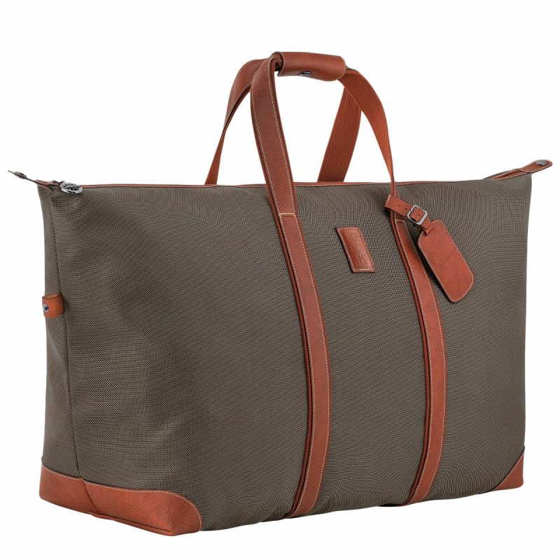 Women Travel Bags Longchamp Boxford Xl Travel Bag Brown - Recycled Canvas Brown - Image 2