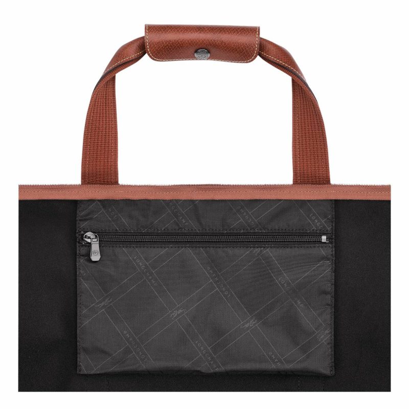 Women Travel Bags Longchamp Boxford Xl Travel Bag Brown - Recycled Canvas Brown - Image 4