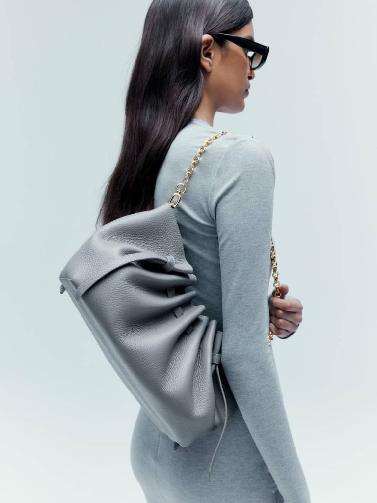 Women Yuzefi Scallop Clutch - Zinc Pebble Grained Leather Clutches Zinc - Image 2