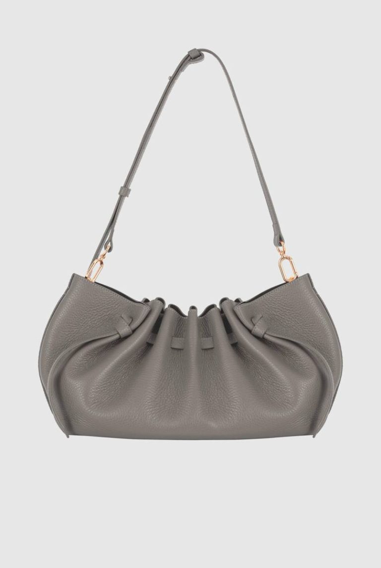Women Yuzefi Scallop Clutch - Zinc Pebble Grained Leather Clutches Zinc - Image 5