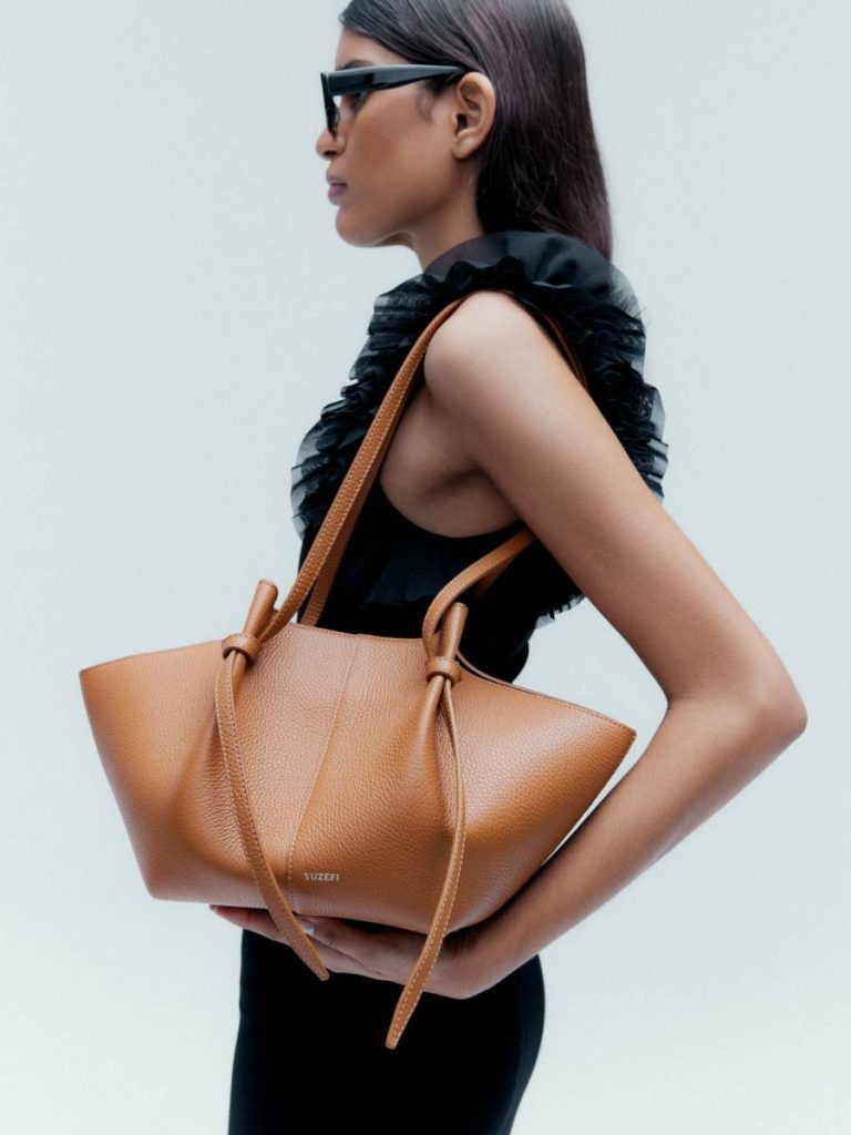 Yuzefi Mochi - Cinnamon Pebble Grained Leather Cinnamon Tote Bags Women - Image 2